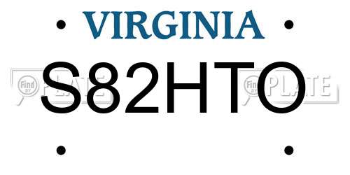 S82HTO Virginia License Plate