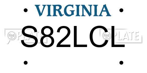 S82LCL Virginia License Plate