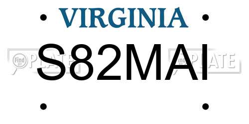 S82MAI Virginia License Plate