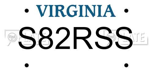 S82RSS Virginia License Plate