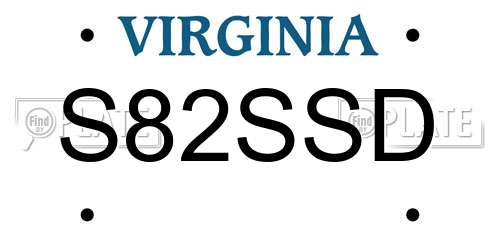 S82SSD Virginia License Plate
