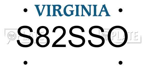 S82SSO Virginia License Plate