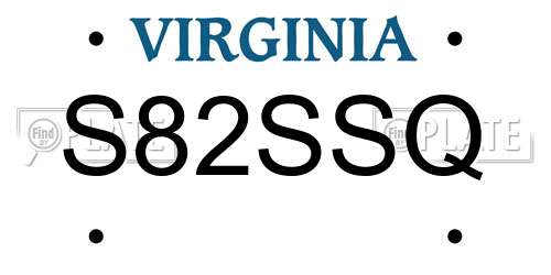 S82SSQ Virginia License Plate