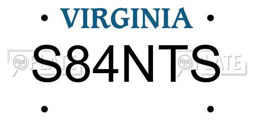 S84NTS Virginia License Plate