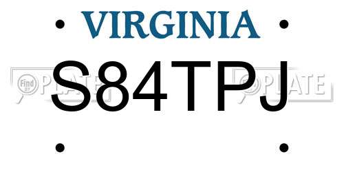 S84TPJ Virginia License Plate
