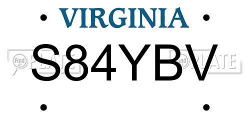 S84YBV Virginia License Plate