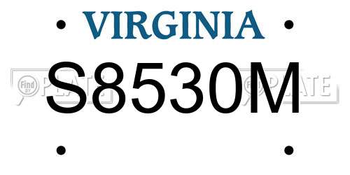 S8530M Virginia License Plate