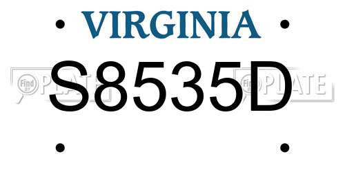 S8535D Virginia License Plate