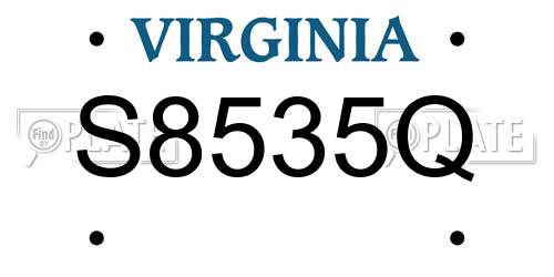 S8535Q Virginia License Plate