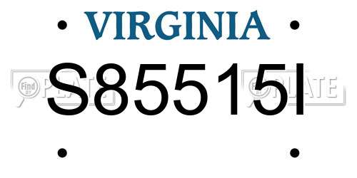 S85515I Virginia License Plate