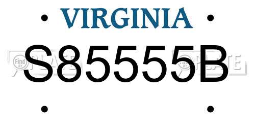S85555B Virginia License Plate