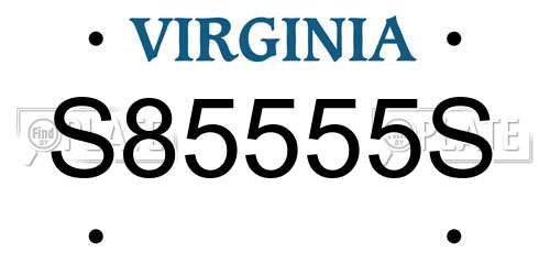 S85555S Virginia License Plate