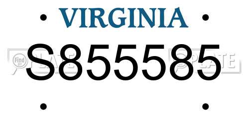 S855585 Virginia License Plate