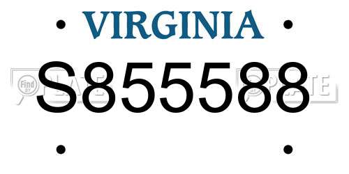 S855588 Virginia License Plate