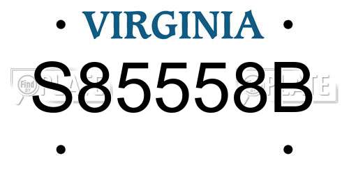 S85558B Virginia License Plate
