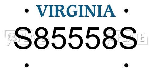 S85558S Virginia License Plate