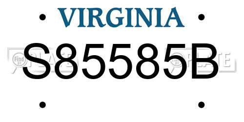S85585B Virginia License Plate