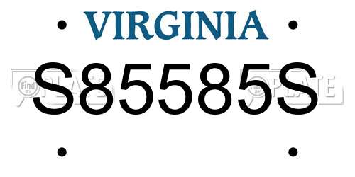 S85585S Virginia License Plate