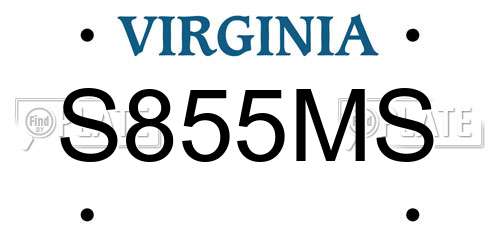 S855MS Virginia License Plate