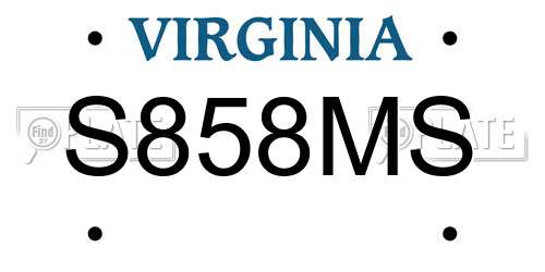 S858MS Virginia License Plate