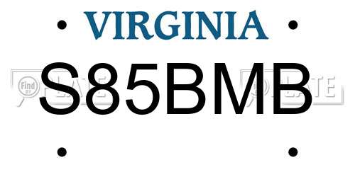 S85BMB Virginia License Plate