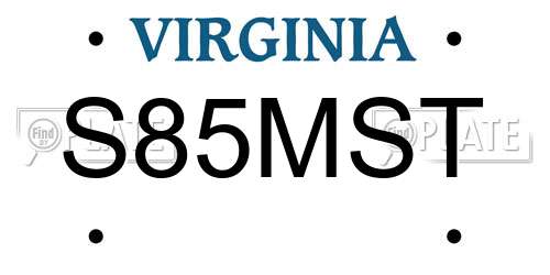 S85MST Virginia License Plate