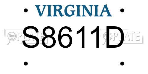 S8611D Virginia License Plate