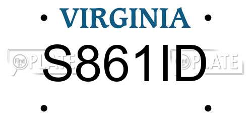 S861ID Virginia License Plate