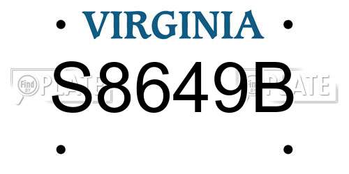 S8649B Virginia License Plate
