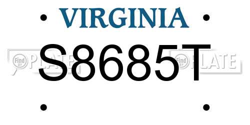 S8685T Virginia License Plate