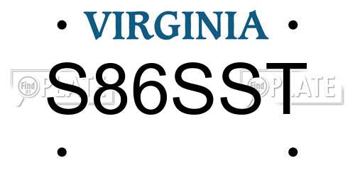 S86SST Virginia License Plate