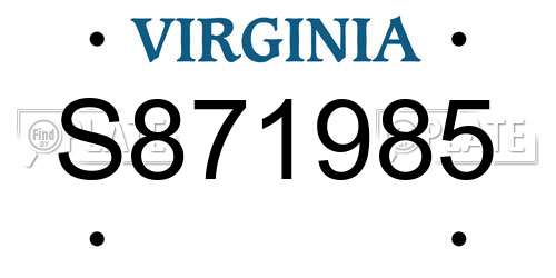 S871985 Virginia License Plate