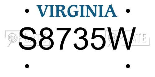 S8735W Virginia License Plate