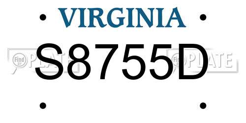 S8755D Virginia License Plate