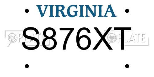 S876XT Virginia License Plate