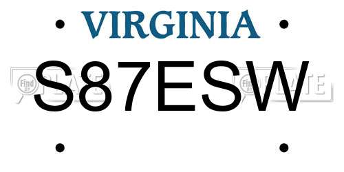S87ESW Virginia License Plate