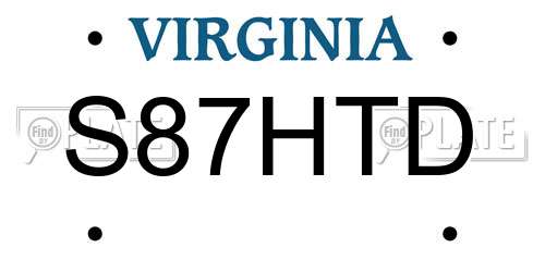 S87HTD Virginia License Plate