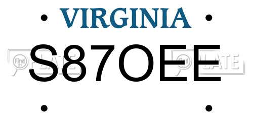 S87OEE Virginia License Plate