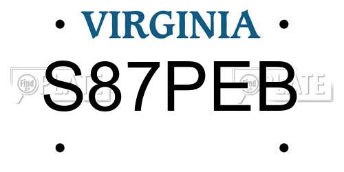 S87PEB Virginia License Plate