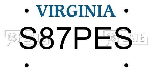 S87PES Virginia License Plate