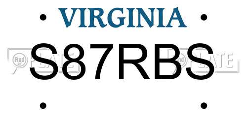 S87RBS Virginia License Plate