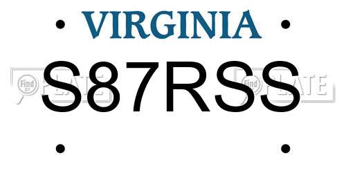 S87RSS Virginia License Plate