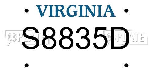 S8835D Virginia License Plate
