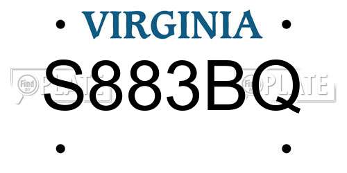 S883BQ Virginia License Plate