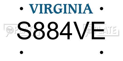 S884VE Virginia License Plate