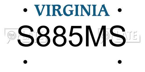 S885MS Virginia License Plate