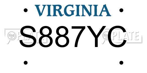 S887YC Virginia License Plate