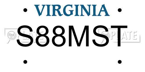 S88MST Virginia License Plate