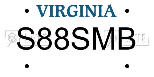 S88SMB Virginia License Plate