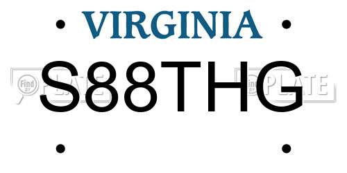 S88THG Virginia License Plate